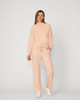 Mockneck Modal Top & Wide Leg Pant