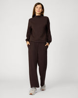 Mockneck Modal Top & Wide Leg Pant Chocolate Torte