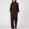 Mockneck Modal Top & Wide Leg Pant Chocolate Torte