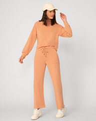 Mockneck Modal Top & Wide Leg Pant