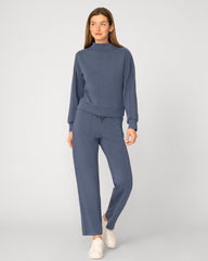 Mockneck Modal Top & Wide Leg Pant