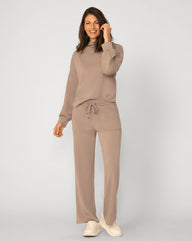 Mockneck Modal Top & Wide Leg Pant