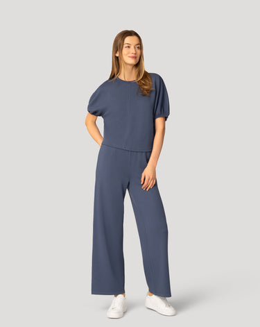 Balloon Sleeve Top & Wide Leg Pant Set