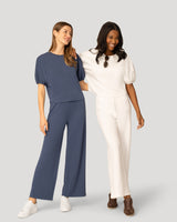 Balloon Sleeve Top & Wide Leg Pant Set