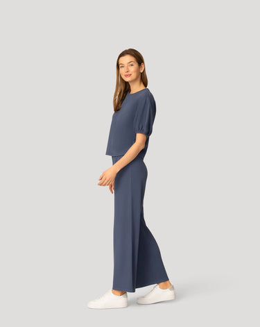 Balloon Sleeve Top & Wide Leg Pant Set