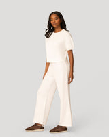 Balloon Sleeve Top & Wide Leg Pant Set