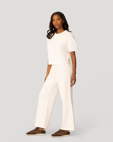 Balloon Sleeve Top & Wide Leg Pant Set