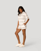 Striped Half Zip Short Set
