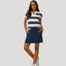 Striped Split Neck Skort Set