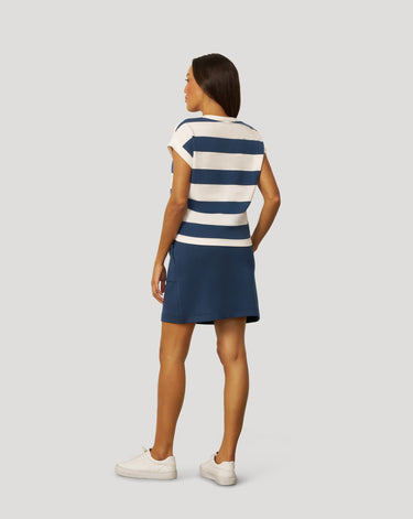 Striped Split Neck Skort Set