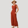 Rib Side Shirred Top and Wide Leg Set
