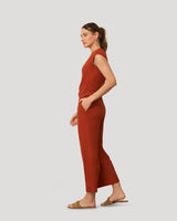 Rib Side Shirred Top and Wide Leg Set
