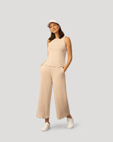 Scallop Trim Top and Capri Pant Set
