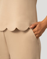 Scallop Trim Top and Capri Pant Set