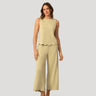 Scallop Trim Top and Capri Pant Set