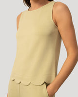 Scallop Trim Top and Capri Pant Set