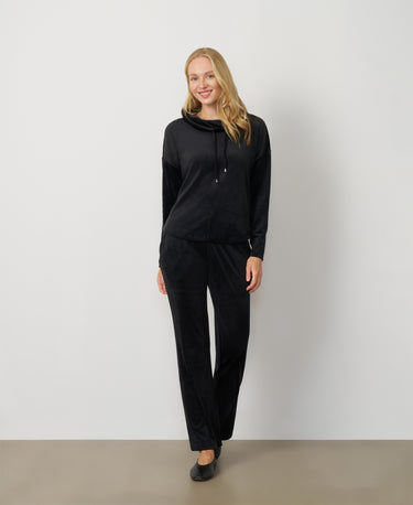 Cowl Neck Wide Leg Pant Set