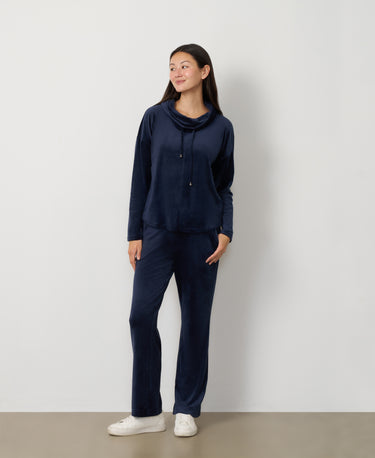 Cowl Neck Wide Leg Pant Set