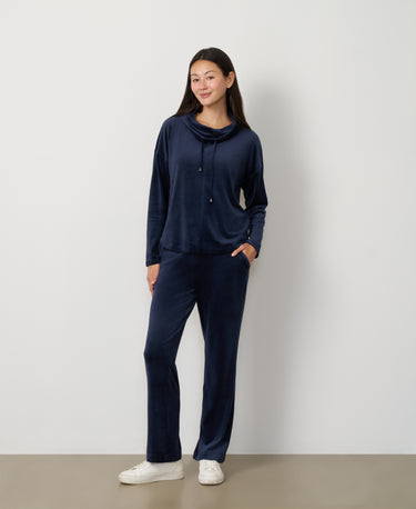 Cowl Neck Wide Leg Pant Set