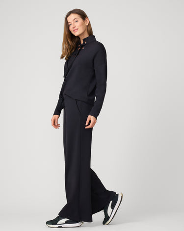 Grommet Detail Top & Wide Leg Pant Lounge Set