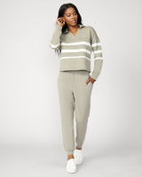 Striped Polo & Jogger Lounge Set