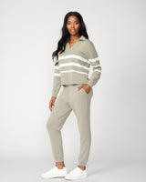 Striped Polo & Jogger Lounge Set