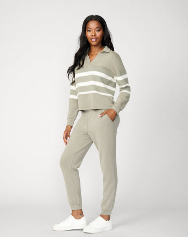 Striped Polo & Jogger Lounge Set
