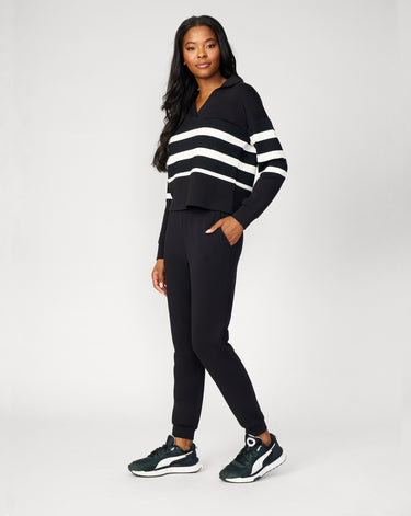 Striped Polo & Jogger Lounge Set