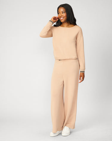 Boat Neck Top & Wide Leg Pant Lounge Set
