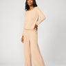 Boat Neck Top & Wide Leg Pant Lounge Set Warm Taupe