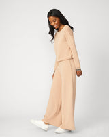 Boat Neck Top & Wide Leg Pant Lounge Set