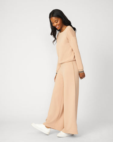 Boat Neck Top & Wide Leg Pant Lounge Set