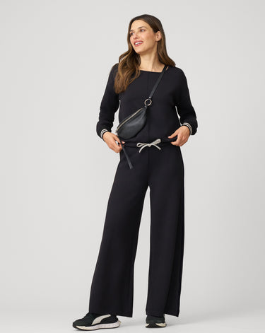 Boat Neck Top & Wide Leg Pant Lounge Set