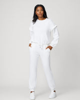 Ruffle Sleeve Sweatshirt and Jogger Set