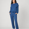 Ruffle Sleeve Sweatshirt and Jogger Set