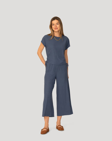 Triple Rib Shirred Top and Pant Set