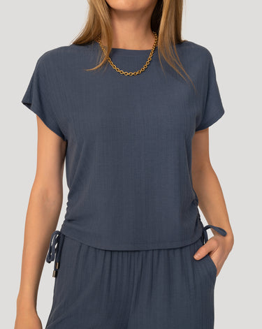 Triple Rib Shirred Top and Pant Set