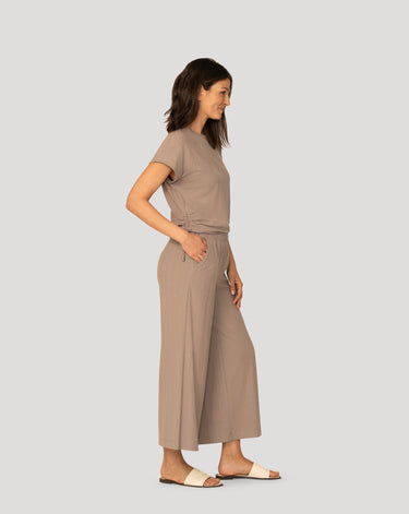 Triple Rib Shirred Top and Pant Set