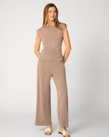 Shirred Side Sleeveless Top