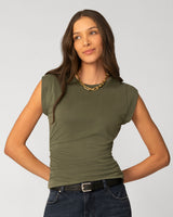 Shirred Side Sleeveless Top