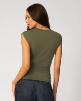Shirred Side Sleeveless Top