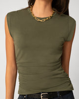 Shirred Side Sleeveless Top