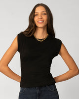 Shirred Side Sleeveless Top