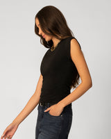 Shirred Side Sleeveless Top