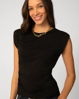 Shirred Side Sleeveless Top