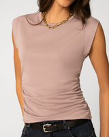 Shirred Side Sleeveless Top