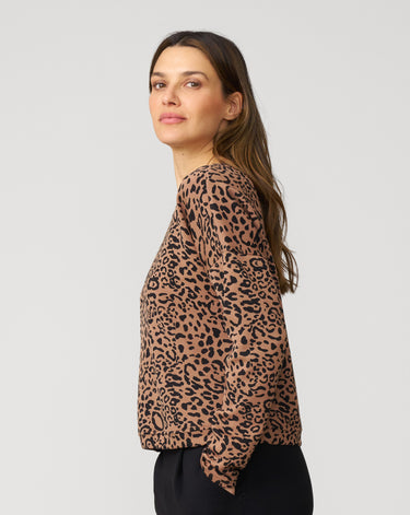 Leopard Cropped Modal Sweatshirt