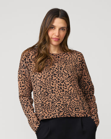 Leopard Cropped Modal Sweatshirt