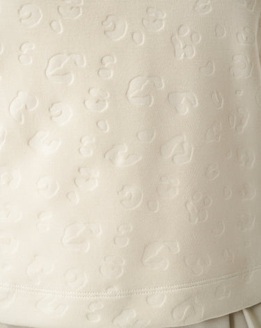 Tonal Cheetah Cropped Half Zip Pullover