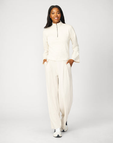 Tonal Cheetah Cropped Half Zip Pullover